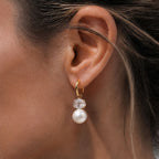Florine Earrings — Gold — detail on model